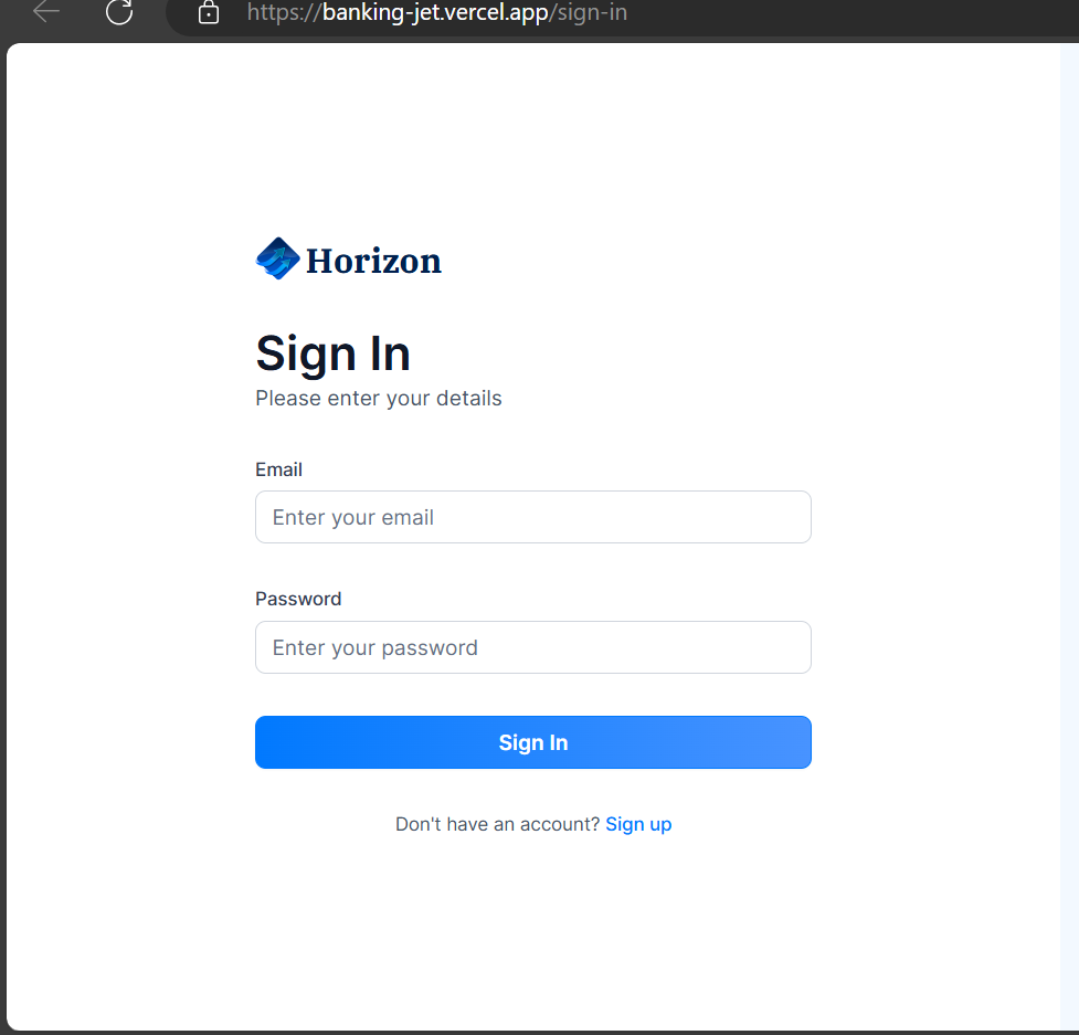 Full Stack Online Bannking App - Horizon