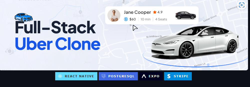 Uber Clone Full Stack Cross Platform Application